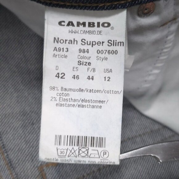 CAMBIO‎ Jeans Women's Size US 12 Norah Super Slim POLAND 🇵🇱MADE 007600 - Picture 10 of 11